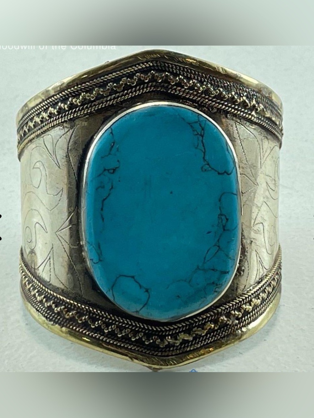 Afghanistan Kuchi Turquoise Lapis Cuff Bracelet